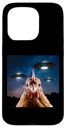 Hülle für iPhone 15 Pro Hühner-Kostüm für Erwachsene, Selfie mit UFOs Weird Chicken von Guess What Chicken Butt T-shirt Roseanne Chicken