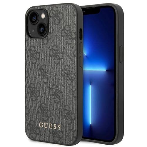 Guess GUHCP14SG4GFGR hülle für iPhone 14 6,1" grau/Grey Hard case 4G Metal Gold Logo von GUESS