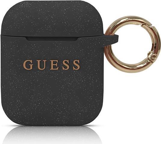 Guess Silicone Airpod Cover Ring Printed Logo - black (GUACCSILGLBK) von Guess