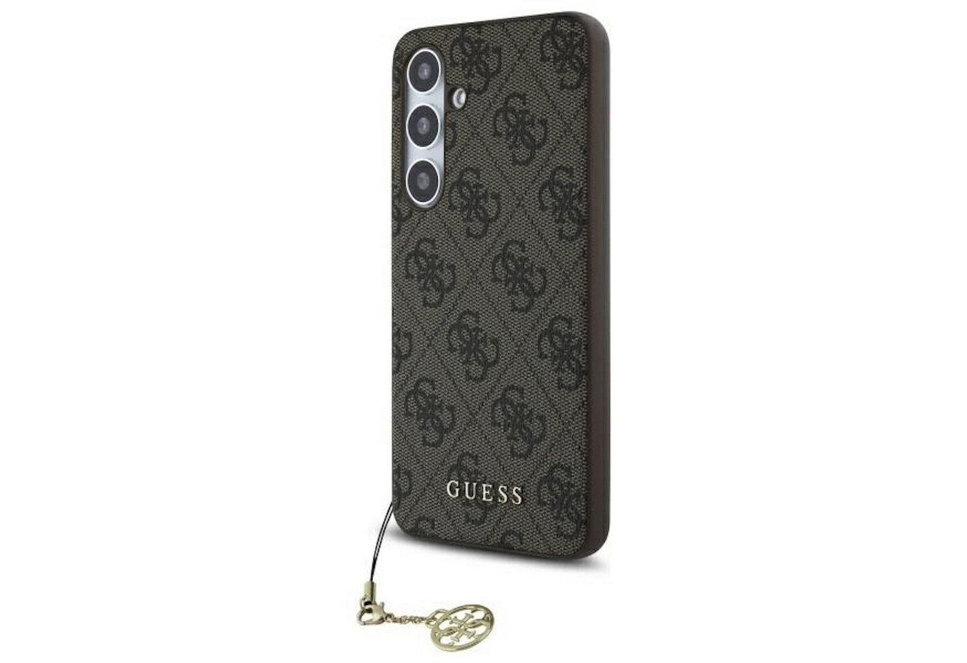 Guess Smartphone-Hülle GUESS Samsung Galaxy S24 FE Hardcase 4G Charms Collection Braun von Guess