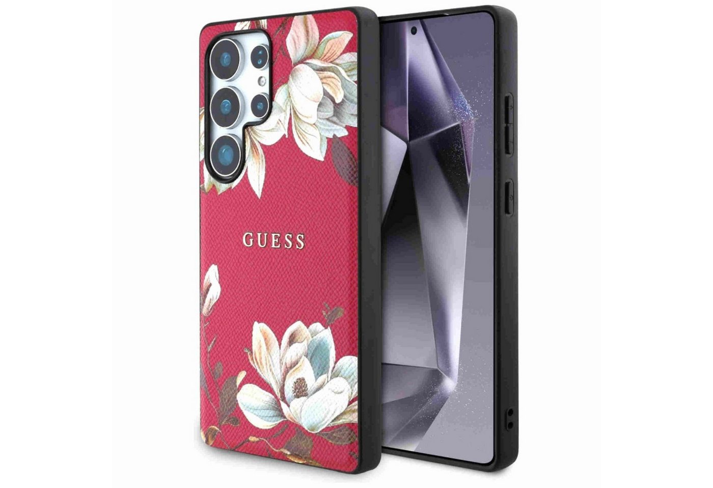 Guess Smartphone-Hülle Guess Samsung Galaxy S25 Ultra Grained Printed Flower Pattern MagSafe von Guess