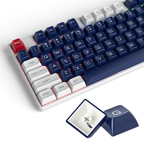 Guffercty kred GTSP ASA-Profil-Tastenkappen, Doppelschuss-PBT-Tastenkappe, 75 Prozent ISO/ANSI-Layout für 108, 104, 87, 82, 68, 61 MX-Schalter, mechanische Tastatur (Snow Abyss) von Guffercty kred