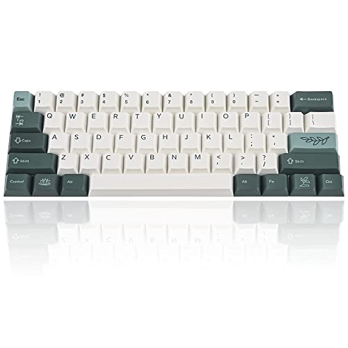 Guffercty kred 61 Tasten PBT Cherry Profile Tastenkappen 60 Prozent Dye-sub mit 6,25 U Leertaste für Cherry MX Switch für 60% mechanische Gaming-Tastatur, nur Tastenkappen (72 Tasten Botanical) von Guffercty kred