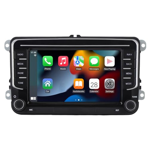 Tragbares Carplay, Bluetooth-Touchscreen-Autoradio mit Bluetooth-Navigation, 1080P-Frontkamera für Android Auto, Kompatibel mit Mehreren Navigationssystemen (2GB+32GB) von Gugxiom