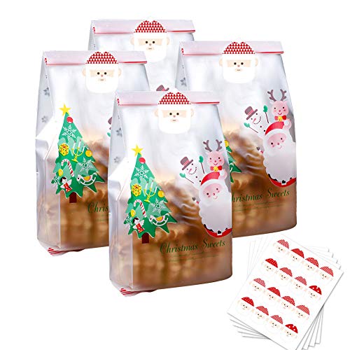 Celophantütchen Zellophantüten Plastiktüten Transparent 50pcs Cellophantüten Klar 9x22.5cm Süßigkeiten Tütchen Transparent Mit 50 Aufkleber Für Süßigkeiten Mitgebsel Kindergeburtstag Gastgeschenke von Gukasxi