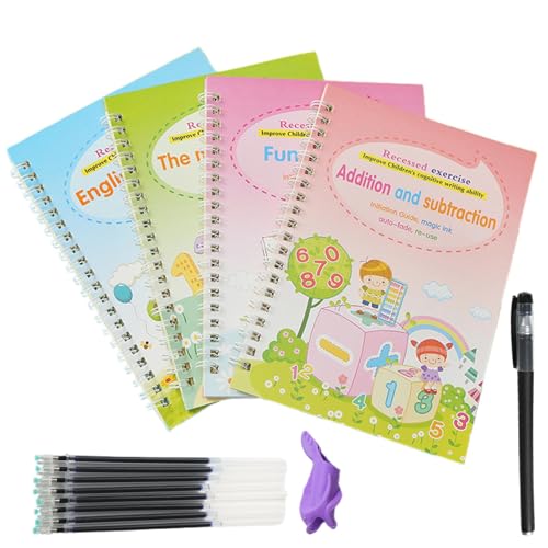 Handwriting Practice Kit, Kids Groove Workbooks Set, Kids Learning Activities Handwriting Practice Set, Handwriting Practice for Preschool Learning, Copybook Set with Pen for 3-5 Year Old Kids von Gungtj