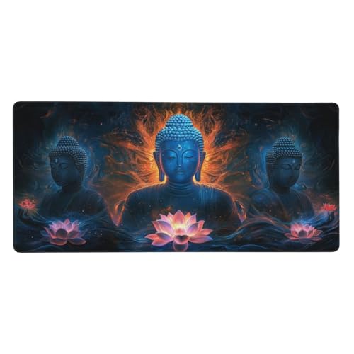 Gaming Mauspad Rosa, Groß Mousepad Creme Mousepad XXL 1000x560x3mm, Genähte Kanten Mousepad Gaming Zubehör, Mouse Pad mit rutschfeste Gummibasis, Room Office Desktop Dekoration, Geschenk für Frauen von Guofuos