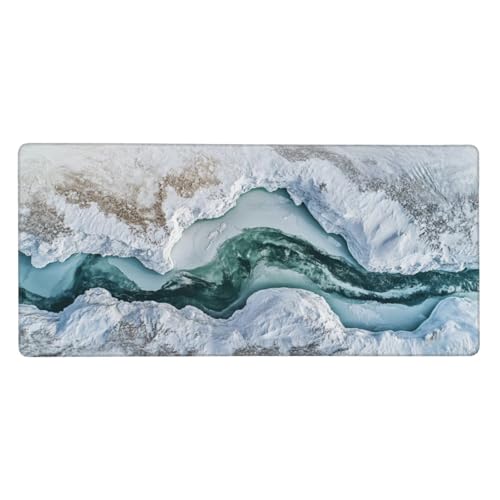 Gaming Mauspad Rosa, Groß Mousepad Landschaft Mousepad XXL 700x300x3mm, Genähte Kanten Mousepad Gaming Zubehör, Mousepad mit rutschfeste Gummibasis, Home Room Office Desktop Dekoration, Geschenk von Guofuos