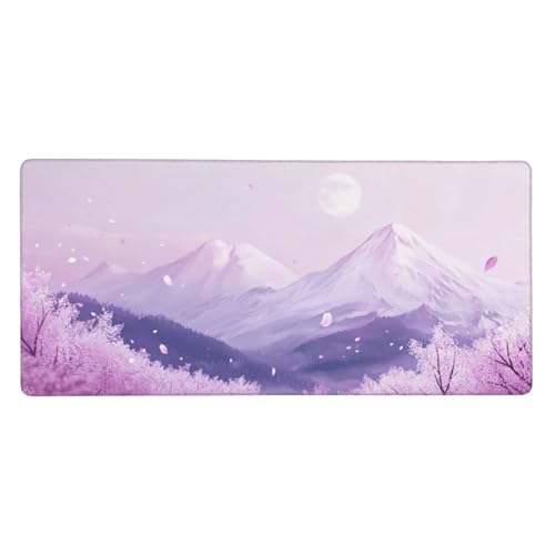 Gaming Mauspad Schwarz, Groß Mousepad Creme Mousepad XXL 1500x800x3mm,Genähte Kanten Mousepad Gaming Zubehör, MousePad mit Rutschfeste Gummibasis, Home Room Office Desktop Dekoration. Geschenk Frauene von Guofuos