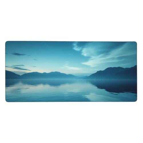 Gaming Mauspad Schwarz Weiß, Groß Mousepad Geometrie Mousepad XXL 600x300x3mm, Genähte Kanten Mousepad Gaming Zubehör, Mousepad mit rutschfeste Gummibasis, Home Zimmer Büro Deko, Geschenk für Frauen von Guofuos