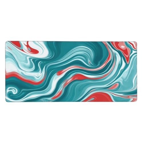 Gaming Mauspad Sonnenuntergang, Groß Mousepad Geometrie Mousepad XXL 900x300x3mm, Genähte Kanten Mousepad Gaming Zubehör, Mouse Pad mit rutschfeste Gummibasis, Home Zimmer Büro Deko,Geschenke Männer von Guofuos