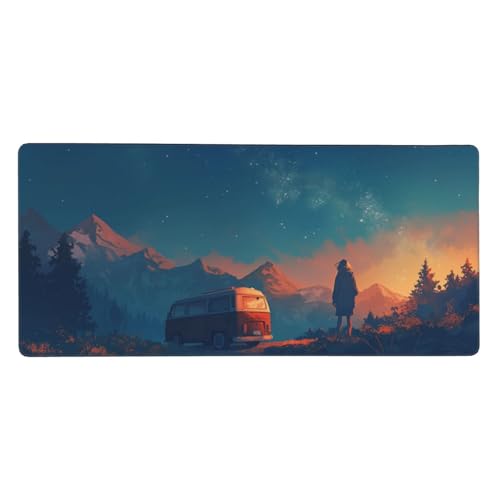 Mousepad Rosa Schreibtischunterlage Abstrakt 700x400x3mm Gaming Zubehör Für Mousepad Verbesserung Der Spielgenauigkeit Geschwindigkeit, Die Kanten Nähen Rutschfeste Gummibasis, Geschenke Männer -LL367 von Guofuos