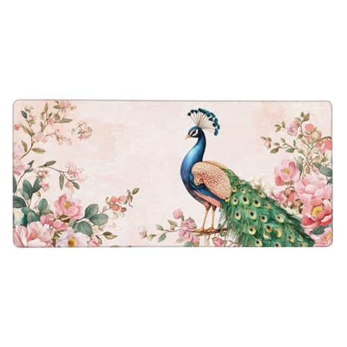 Mousepad Rosa Schreibtischunterlage Blau 1200x600x3mm, Mousepad Gaming Zubehör mit Spezielle Oberfläche Verbessert Präzision und Geschwindigkeit, Nähkanten Rutschfeste Gummibasis, Geschenke für Männer von Guofuos