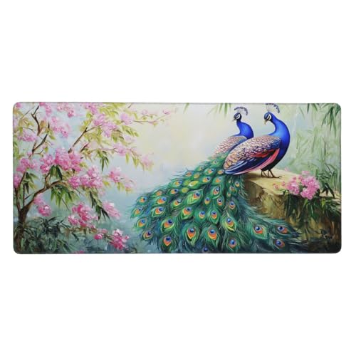 Mousepad Rosa Schreibtischunterlage Kirschblüten 900x400x3mm, Mousepad Gaming Zubehör mit Spezielle Oberfläche Verbessert Präzision und Geschwindigkeit, rutschfeste Gummibasis, Für Männer -LL895 von Guofuos