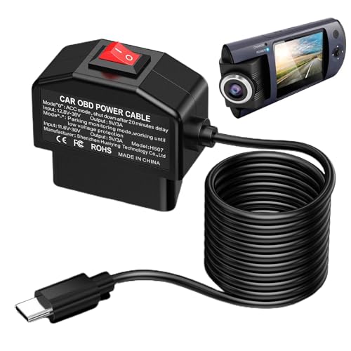 Gupcaqosjw Dashcam-Hardwire-Kit, Kabel für Dashcam - Vielseitiges festverdrahtetes Dashcam-Ladekabel, Auto-Dashcam-Ladegerät,Praktisches Autozubehör Dash-Kamera-Ladegerät, Netzkabel für Auto-Dashcams, von Gupcaqosjw