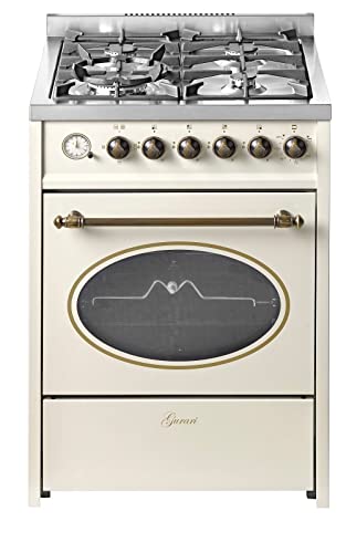 GURARI Gasherd mit Gasbackofen GCH G 614 CR Gas Standherd 60 cm | Gasgrill | Drehspieß | Schublade mit Push-Pull | Gas Control | Easy clean-Emaille | Erdgas/Propangas Range Cooker von Gurari