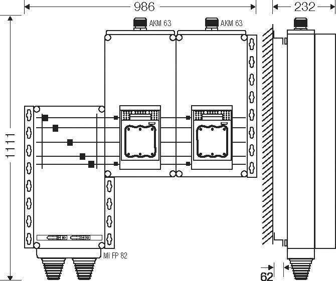 Hensel anschlussfertiger Mi AS 9252 Verteiler 2x3xNH 1 250 A 5pol.Sammelsch von Gustav Hensel GmbH & Co. KG