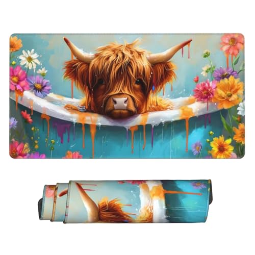 Gaming Mauspad, Groß Mouse Mat XXL 1000x500x3mm Desk Mat Gaoyuan Cattle Mousepad Stitched Edges, Nonslip Rubber Base Mouse Pads Improved Precision and Speed Keyboard Mat for Men Gamers Geschenke N306 von Guuogxan