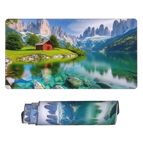 Gaming Mauspad, Groß Mouse Mat XXL 700x300x3mm Desk Mat Dolomiti Mountains Mousepad Stitched Edges, Non-Slip Rubber Base Mouse Pads Improved Precision and Speed Keyboard Mat for Men Gamers N-247 von Guuogxan