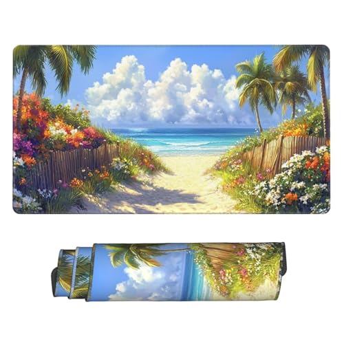 Groß Mauspad 120x60cm, Waterproof Gaming Mouse Pad seascape Mousepad, Mouse Pad XXL, Non-Slip Rubber Base, Soft Smooth Surface Extended keyboard Desk Mat for Office Decor, Geschenke for Women B-340 von Guuogxan