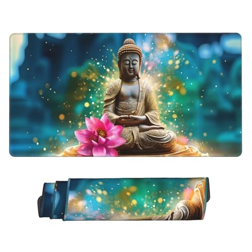 Groß Mauspad 160x80cm, Waterproof Gaming Mouse Pad Zen Flowers Mousepad, Mouse Pad XXL, Non-Slip Rubber Base, Soft Smooth Surface Extended keyboard Desk Mat for Office Decor, Geschenke for Women B-101 von Guuogxan