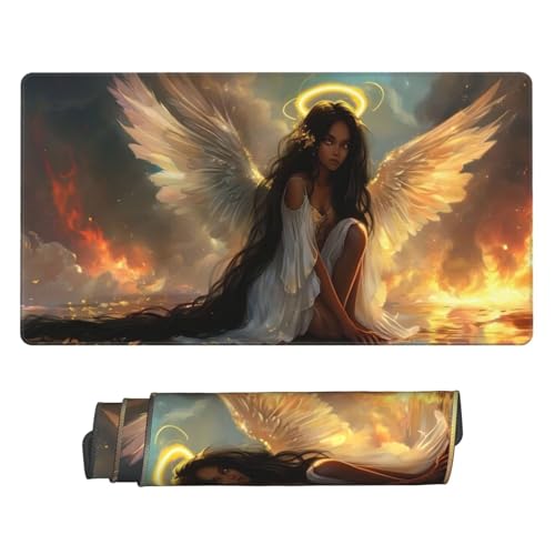 Mauspad Beautiful Angel Mouse Pad, Desk Mat 1000x500 mm Groß Mousepad, Gaming Mauspad with Anti-Slip Rubber Base, Waterproof&Durable Mousemat Extended XXL Mouse Pad for Office Desk Decor, Gifts z-757 von Guuogxan