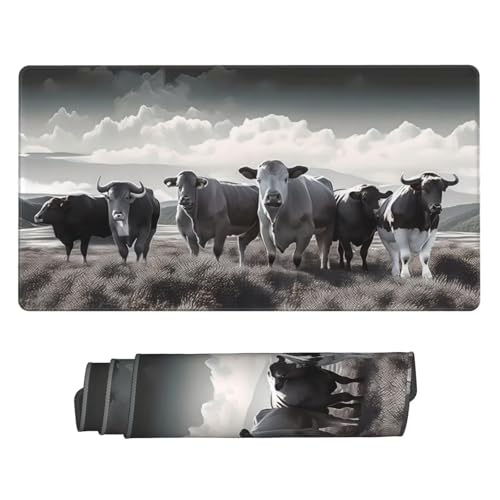 Mauspad Grassland Cattle Mouse Pad, Desk Mat 1600x800 mm Groß Mousepad, Gaming Mauspad with Anti-Slip Rubber Base, Waterproof&Durable Mousemat Extended XXL Mouse Pad for Office Desk Decor, Gifts z-91 von Guuogxan