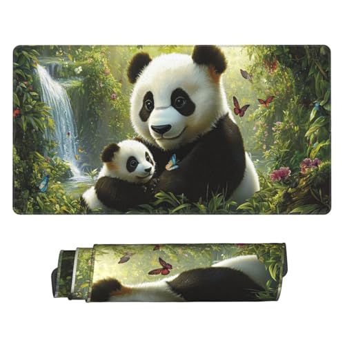 Mauspad Landscape Panda Mouse Pad, Desk Mat 1000x500 mm Groß Mousepad, Gaming Mauspad with Anti-Slip Rubber Base, Waterproof&Durable Mousemat Extended XXL Mouse Pad for Office Desk Decor, Gifts z-285 von Guuogxan