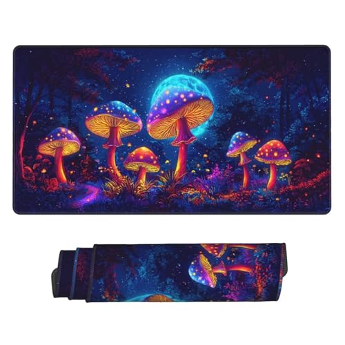 Mauspad Mushroom Mouse Pad, Desk Mat 1000x500 mm Groß Mousepad, Gaming Mauspad with Anti-Slip Rubber Base, Waterproof&Durable Mousemat Extended XXL Mouse Pad for Office Desk Dekoration, Gifts z-789 von Guuogxan