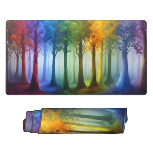 Mauspad Rainbow Tree Mouse Pad, Desk Mat 900x400 mm Groß Mousepad, Gaming Mauspad with Anti-Slip Rubber Base, Waterproof&Durable Mousemat Extended XXL Mouse Pad for Office Desk Dekoration, Gifts z-44 von Guuogxan