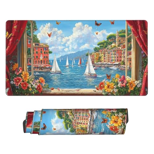 Mauspad Seascape Mouse Pad, Desk Mat 600x300 mm Groß Mousepad, Gaming Mauspad with Anti-Slip Rubber Base, Waterproof&Durable Mousemat Extended XXL Mouse Pad for Office Desk Dekoration, Gifts z-341 von Guuogxan