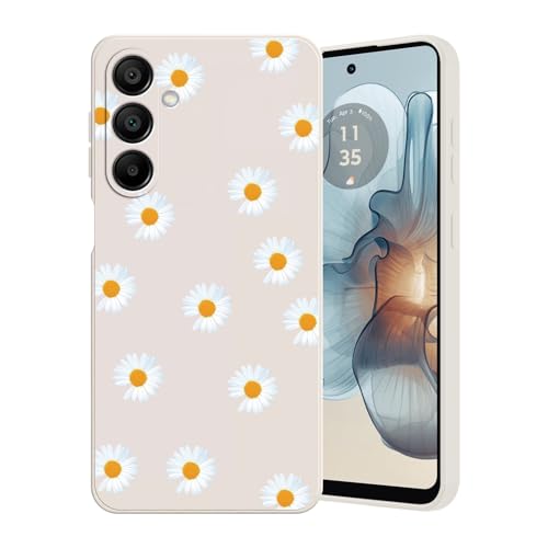 Guxira Handyhülle für Samsung Galaxy A15 4G / 5G Blumen Muster Design Hülle Stoßfest Kratzfest Silikon Case Staubdicht Mädchen Schutzhülle Niedliche Soft Hülle Cover, Gelbe Gänseblümchen von Guxira