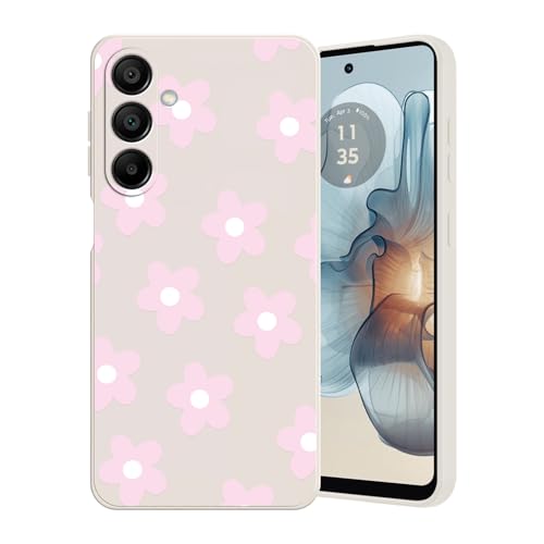 Guxira Handyhülle für Samsung Galaxy A25 5G Blumen Muster Design Hülle Stoßfest Kratzfest Silikon Case Staubdicht Mädchen Schutzhülle Niedliche Soft Hülle Cover, Rosa Blumen von Guxira