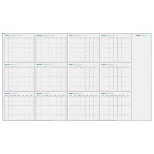 Dry Erase Wall Calendar, Erasable Yearly Planner Calendar, Giant Erasable Wall Calendar, Blank Undated Yearly Calendar for Organizing & Planning, Large Calendar for Home, Office, Family Schedule von Gvblkq