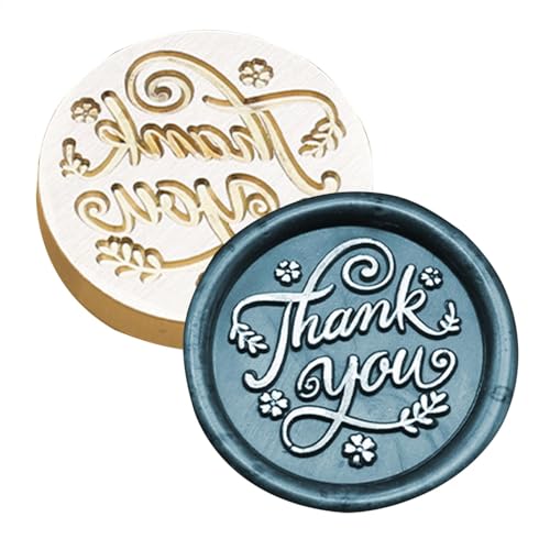 Wax Seal Stamp, Brass Embossed Stamp Heads, Removable Cards, Good-Quality Craftsmanship, Perfect For Invitations, Thanksgiving, Christmas Cards, 1.5 Inches, Gold, Set Of 1, 2.5cm von Gvblkq