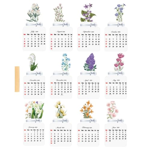 Blumen Tischkalender 2025 Vasenförmiger Kleine Wochenkalender Mit Abnehmbarem Sockel, Stehender Monatskalender Planer Für Wohnzimmer, Schlafzimmer, Wohnung, Wohnheim, Arbeitsbereich von Gwtdtoad