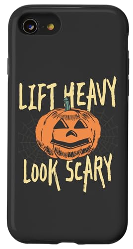 Hülle für iPhone SE (2020) / 7 / 8 Heavy Look Gruseliger, gruseliger Fitness-Kürbis für Halloween von Gym Gear For That Spooky Halloween Fitness Lover