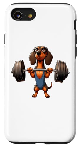 Hülle für iPhone SE (2020) / 7 / 8 Dashchund Gewichtheben für Hunde, Fitness, Fitnesstraining von Gym Squad Fitness Group