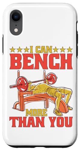 Hülle für iPhone XR I Can Bench More Than You. von Gym Training Bekleidung