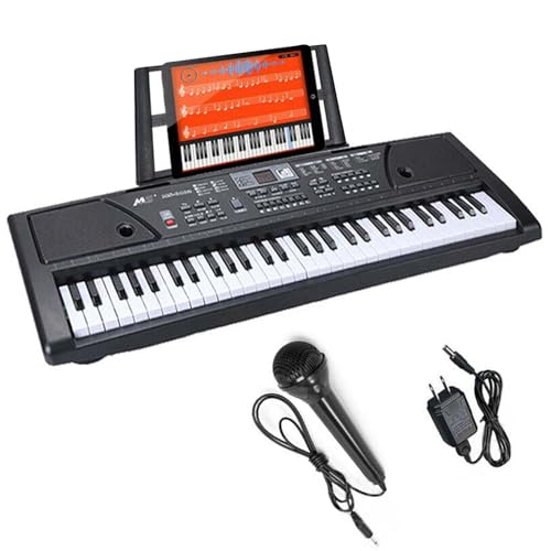 Gziztx 61 Keyboard Piano Tragbares Elektronisches Digital Keyboard mit Notenständer, Tasten, Lautsprechern, 16 Töne, 10 Rhythmen, 6 Demos, 8 Percussions, für Anfänger und Kinder von Gziztx