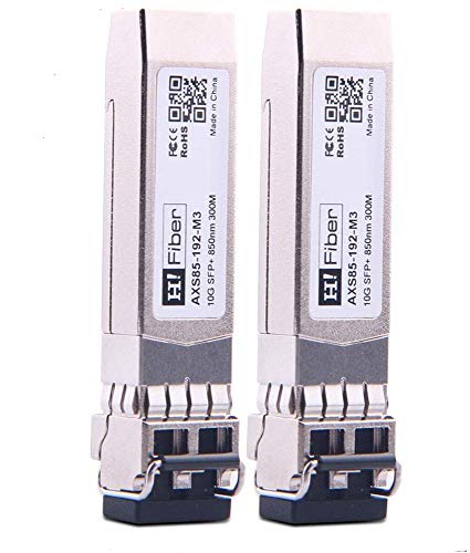 H!Fiber.com für HPE 10GBASE-SR SFP+ Transceiver, 10G SFP+ zu LC Multimode Glasfasermodul (J9150A, Aruba J9150D, J9150DCM, JL748A) unterstützt HPE ProCurve Switch,2 Pack von H!Fiber.com