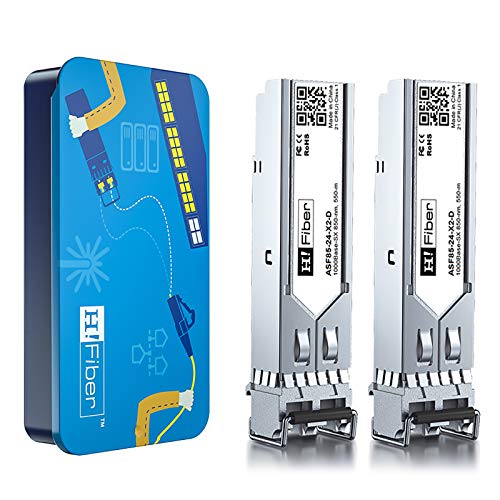 2 Stück, 1000BASE-SX SFP Transceiver, SFP zu LC, 1.25G Multimode modul Kompatibel mit Cisco GLC-SX-MM/GLC-SX-MMD, MA-SFP-1GB-SX, Ubiquiti UniFi UF-MM-1G, Mikrotik S-85DLC05D, Netgear AGM731F... von H!Fiber.com