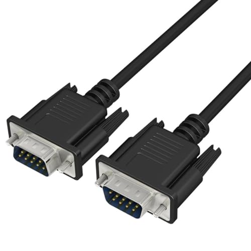 H.May 1M All Copper RS232 Serielles Kabel, 9 pin COM Port Anschlusskabel, DB9 M/F Direct Connect Cross Data Kabel (Directly Connected Male to Male) von H.May