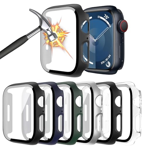 HAANILKYI Pack of 6 Hard Case with Screen Protector for Apple Watch SE Series 6/5/4 40 mm, All-Round Protective Case Ultra Thin PC Protective Case for iWatch 40 mm von HAANILKYI
