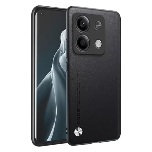 HAFFAN Handyhülle Schutzhülle entworfen für Redmi Note 13 5G (6.67"), Kunstleder-Stil - Schwarz von HAFFAN