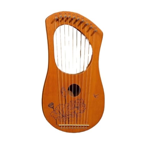 HAJHI 10/16/19 Saiten Schoßharfe Box Typ Resonanzkammer Mahagoni Harfe Instrument Metall Klavier Code Konzerte Lyre Harfe Hochzeit Einstiegsstufe(10-string - log) von HAJHI