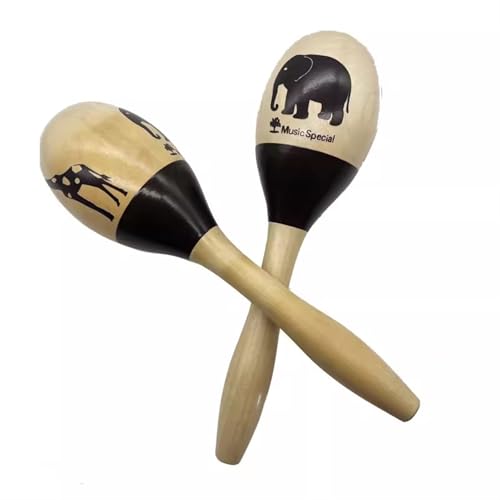 HAJHI Massivholz Maracas Profi Percussion 2 Stück Rascheln Rhythmus Sandhammer Klang Stabilität Hand Rassel Band Begleitung Konzerte Musikliebhaber von HAJHI