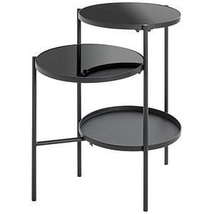 HAKU Möbel Beistelltisch Sicherheitsglas schwarz 56,0 x 39,0 x 71,0 cm von HAKU Möbel