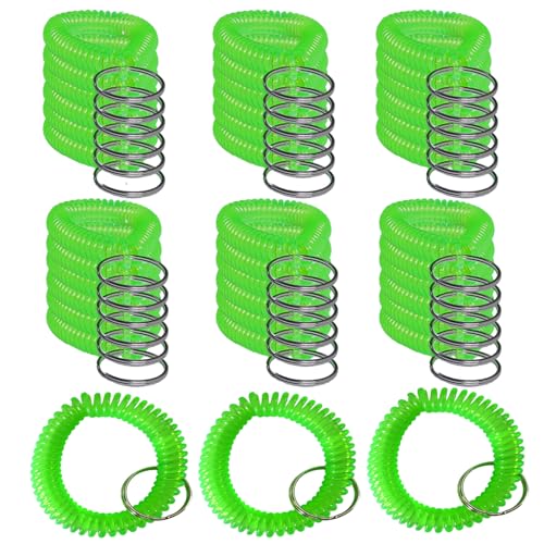 HAMIYELL 36 bunte Federspiralen für das Handgelenk, Schlüsselanhänger (grün) von HAMIYELL