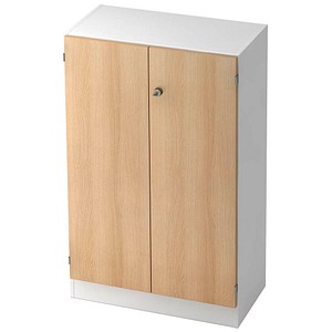 HAMMERBACHER Aktenschrank 6550, V6550/W/E/SG eiche, weiß 2 Fachböden 80,0 x 42,0 x 127,0 cm von HAMMERBACHER